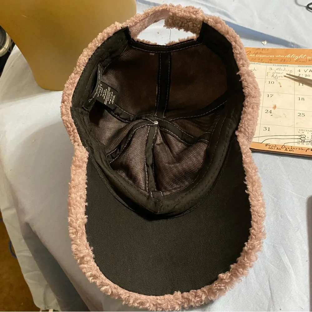 Pale Pink plush Furry Ball Cap Hat